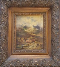Framed antique oleograph for sale  RYTON