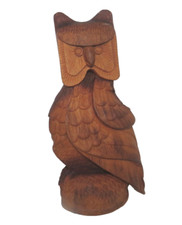 Estatueta escultura arte popular em madeira esculpida à mão coruja estilo MCM 11,5" comprar usado  Enviando para Brazil