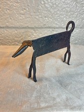 Escultura MCM forjada à mão ferro forjado animal cachorro arte metal SEM MARCA 5” 69g LEIA comprar usado  Enviando para Brazil
