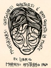 Face of Death, Ex libris Bookplate por Maria Elisa Leboroni, Itália   comprar usado  Enviando para Brazil