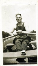 1919 Rugged Muscle Man Rowing The Boat on the Lake Gay int comprar usado  Enviando para Brazil