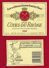 VR09 Etiquette Côtes du Rhône Cave des COTEAUX à CAIRANNE 1989 Carte blason, usado comprar usado  Enviando para Brazil