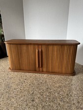 Suporte para CD de teca pandeiro moderno dinamarquês meados do século rack de armazenamento estojo portas rolantes comprar usado  Enviando para Brazil