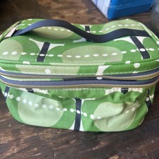 ORLA KIELY ALVO MAQUIAGEM VIAGEM PISCINA ACADEMIA BOLSA COSMÉTICA ESTOJO VERDE FLORES BRANCAS  comprar usado  Enviando para Brazil