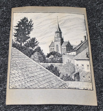 Tuschezeichnung dächerblick k gebraucht kaufen  Hilden