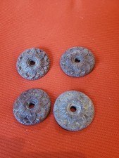 Lote de 4 rosetas vintage de cobre soid 1 3/8" diâmetro furo central decoração artesanato  comprar usado  Enviando para Brazil