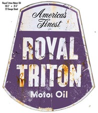 Usado, Placa de metal estilo vintage óleo de motor Royal Triton 18,5x21,5 comprar usado  Enviando para Brazil