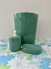 Conjunto de banheiro estilo moderno vintage meados do século dispensador de lata de lixo saboneteira jade, usado comprar usado  Enviando para Brazil