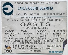 Oasis ticket earls for sale  DEAL