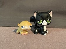 Littlest Pet Shop Black White Longhair Angorá Cat & Hamster LPS Hasbro 2004 comprar usado  Enviando para Brazil