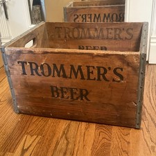 Caixa de cerveja vintage antiga Trommers cerveja Brooklyn NY caixa de cerveja de madeira publicidade comprar usado  Enviando para Brazil