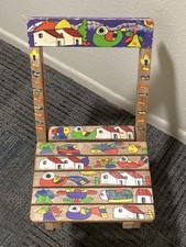 Cadeira dobrável infantil vintage pintada arte popular El Salvador assinada Morada Tita comprar usado  Enviando para Brazil