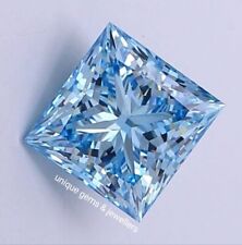 Pedra preciosa 2 quilates cor azul diamante solto corte princesa grau VVS1 +1 presente para comprar usado  Enviando para Brazil