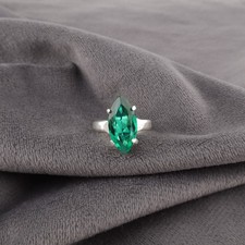 Anel de esposa banda exclusiva prata esterlina esmeralda verde genuína venda dia da amizade, usado comprar usado  Enviando para Brazil