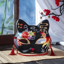 Máscara de raposa japonesa cosplay quimono japonês Halloween preto, usado comprar usado  Enviando para Brazil