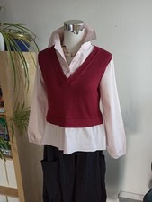 Pullover bluseneinsatz burgund gebraucht kaufen  Eutingen im Gäu