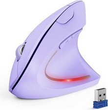 Mouse sem fio ergonômico TECKNET 4800 DPI vertical 6 DPI silencioso 2.4GHz - roxo comprar usado  Enviando para Brazil