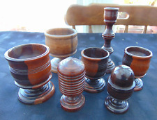 7 x Ollas baratijas antiguas de mesa de árboles Lignum Vitae de los siglos XVIII / XIX, etc. segunda mano  Embacar hacia Mexico
