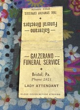 Capa Matchbook Galzerano Funeral Service Bristol PA C18 comprar usado  Enviando para Brazil