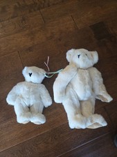 Par de ursinhos de pelúcia brancos Vermont - Animais de pelúcia macios para crianças comprar usado  Enviando para Brazil