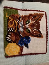 Stickkissen kreuzstich katze gebraucht kaufen  Markt Schwaben