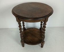 Mesa ocasional de café lateral de madeira esculpida à mão torção de cevada vintage celeiro s comprar usado  Enviando para Brazil