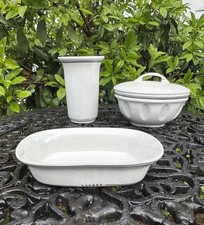 Juego de 3 accesorios de baño de porcelana a rayas negras Ralph Lauren de colección años 80 segunda mano  Embacar hacia Mexico