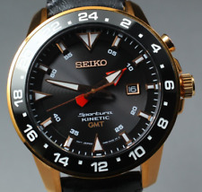 【N ESTADO PERFEITO】 SEIKO Sportura Kinetic GMT 5M85-0AA0 relógio masculino ouro preto comprar usado  Enviando para Brazil