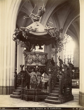 Belgique, Anvers, La Chaire de la cathédrale Notre-Dame       Vintage albumin pr comprar usado  Enviando para Brazil