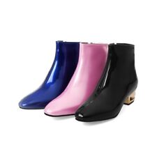 Sapatos de festa femininos couro sintético salto médio zíper lateral tornozelo botas Reino Unido tamanho b292 comprar usado  Enviando para Brazil