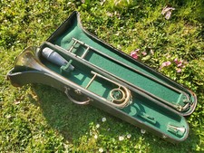RARO E lindo trombone alemão antigo com guirlanda de coroa grande "Richard Heber" (!) comprar usado  Enviando para Brazil