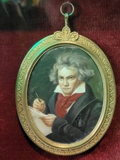 Usado, Guache antigo lindamente emoldurado retrato aprimorado de Beethoven comprar usado  Enviando para Brazil