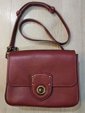 Bolsa pequena tiracolo de couro Ralph Lauren Millbrook Borgonha comprar usado  Enviando para Brazil