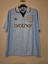 Używany, Domowa koszulka piłkarska Manchester City 1995/97 Dorośli XL Umbro na sprzedaż  Wysyłka do Poland