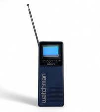 Sony Watchman FD-10A portátil P&B TV e rádio 1989 20” antena azul vintage + estojo comprar usado  Enviando para Brazil