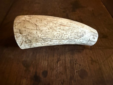 GENUINE C18TH WHALE BONE SCRIMSHAW SHOWING A GALLEON, usado comprar usado  Enviando para Brazil