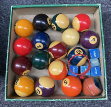 Conjunto completo de bolas de bilhar padrão vintage belga Aramith usado com giz e caixa comprar usado  Enviando para Brazil
