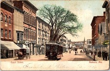 Cartão postal Auburn Maine Court Street carrinho de cavalo 1906 ME, usado comprar usado  Enviando para Brazil