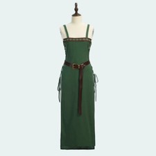 Avental feminino medieval de tiras viking lateral com cadarço vestido com cinto, usado comprar usado  Enviando para Brazil