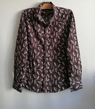 Chemise marron motifs d'occasion  Bourg-de-Thizy