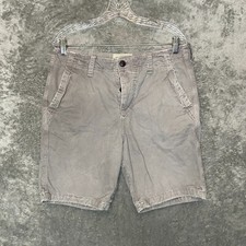 Bermuda Abercrombie Fitch Masculina Preppy Clássica Frente Plana Cinza Desbotada 32 comprar usado  Enviando para Brazil