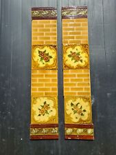 Conjunto de 6 azulejos de lareira Art Nouveau moldados majólica design floral/tijolo C1900 comprar usado  Enviando para Brazil