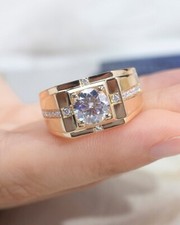 Novo anel de presente proposta prata esterlina 925 solitário moissanita corte redondo 2,5 CT comprar usado  Enviando para Brazil