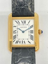 Cartier Tank Solo 2743 W1018755 mostrador amarelo romano 18K #033 comprar usado  Enviando para Brazil