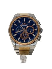 Usado, TECHNOS T8A58 relógio de quartzo analógico ouro marinho aço inoxidável excelente Japão comprar usado  Enviando para Brazil