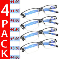 4 pares de óculos de leitura anti-luz azul lentes HD dobradiça de mola leitores unissex comprar usado  Enviando para Brazil