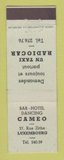 Capa Matchbook - Cameo Bar Hotel Luxemburgo Un carro rádio táxi comprar usado  Enviando para Brazil