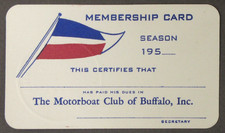 1950's BUFFALO MOTORBOAT CLUB Membership Card hydroplane boat racing b2 comprar usado 1950's BUFFALO MOTORBOAT CLUB Membership Card hydroplane boat racing b2 comprar usado  Enviando para Brazil