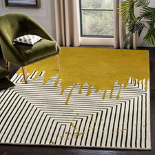 Pintura derretida - Tapete/tapete de área de lã tufado à mão amarelo para estética de quarto comprar usado  Enviando para Brazil