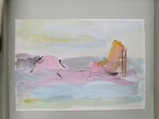 Aquarela SVEN BERLIN (1911-1999) Julia Swimming anos 1960/1970, usado comprar usado  Enviando para Brazil